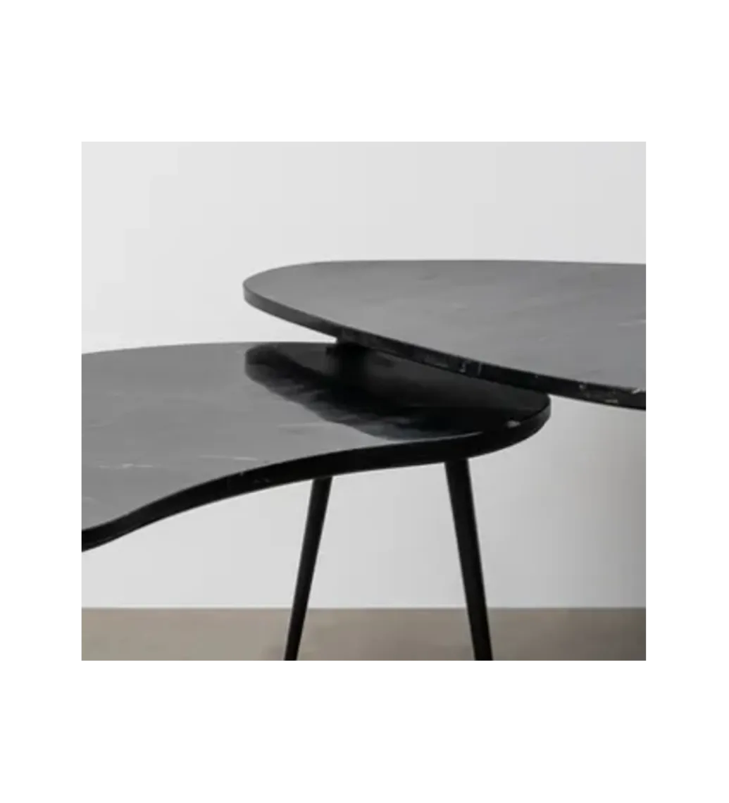 Zestaw 2 stolików kawowych NOVAJ 87 i 83 cm czarne*Zona-Design Best