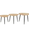 Zestaw 3 stolików kawowych PALETTE 56 cm 52 cm 47 cm*J-Line Best
