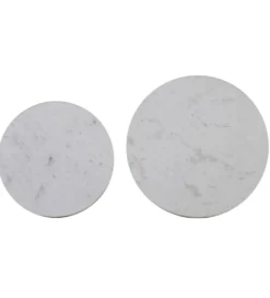 Zestaw 2 stolików kawowych PERLATO 60 cm 75 cm białe antyczny brąz*L&L New