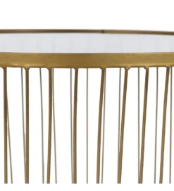 Zestaw 2 stolików kawowych RAG 50 cm 42 cm złote*Zona-Design