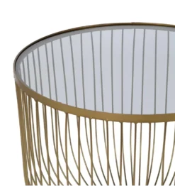 Zestaw 2 stolików kawowych RAG 50 cm 42 cm złote*Zona-Design