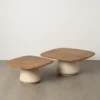 Zestaw 2 stolików kawowych RAGER 90 cm 70 cm drewno mango*Zona-Design Outlet