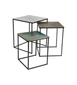 Zestaw 3 stolików kawowych RAY SQUARE 37 cm 43 cm 48 cm*KARE Online