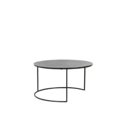 Zestaw 2 stolików kawowych RENGO 61 cm 76 cm antyczny brąz czarny*L&L Sale
