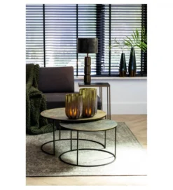 Zestaw 2 stolików kawowych RENGO 61 cm 76 cm antyczny brąz*L&L Sale