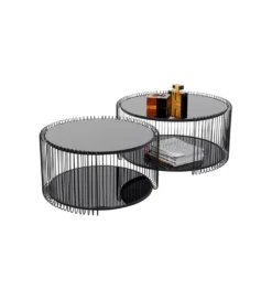 Zestaw 2 stolików kawowych WIRE 69 cm 59 cm czarne*KARE Discount