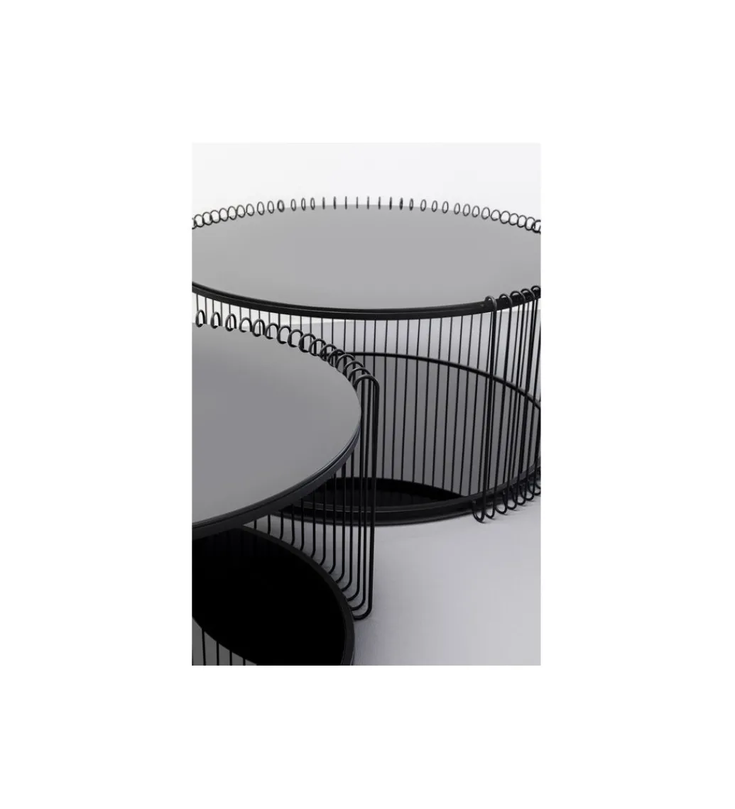 Zestaw 2 stolików kawowych WIRE 69 cm 59 cm czarne*KARE Discount