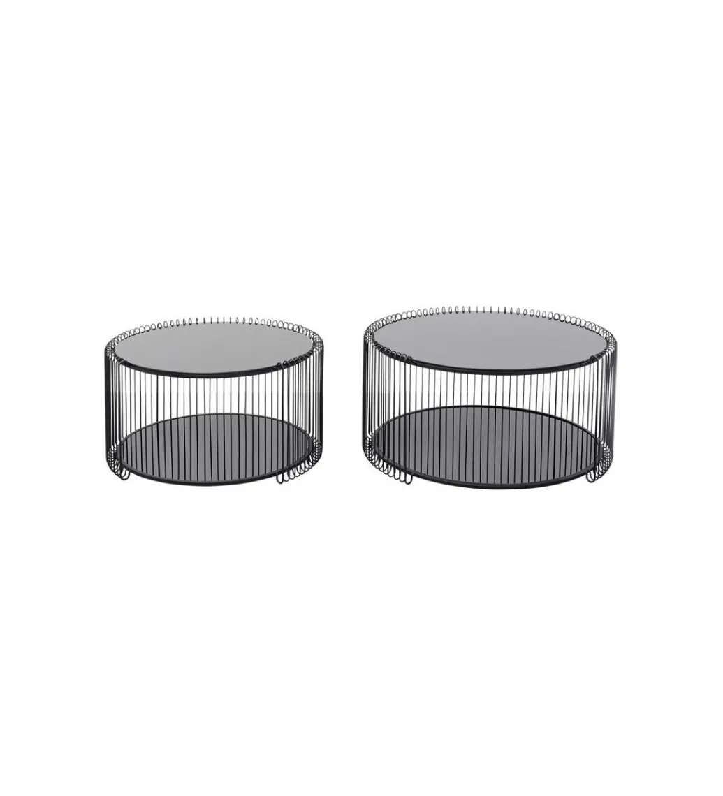 Zestaw 2 stolików kawowych WIRE 69 cm 59 cm czarne*KARE Discount