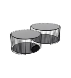 Zestaw 2 stolików kawowych WIRE 69 cm 59 cm czarne*KARE Discount