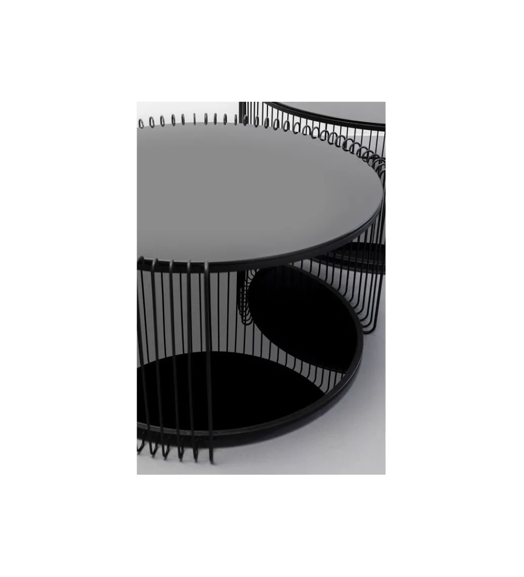 Zestaw 2 stolików kawowych WIRE 69 cm 59 cm czarne*KARE Discount