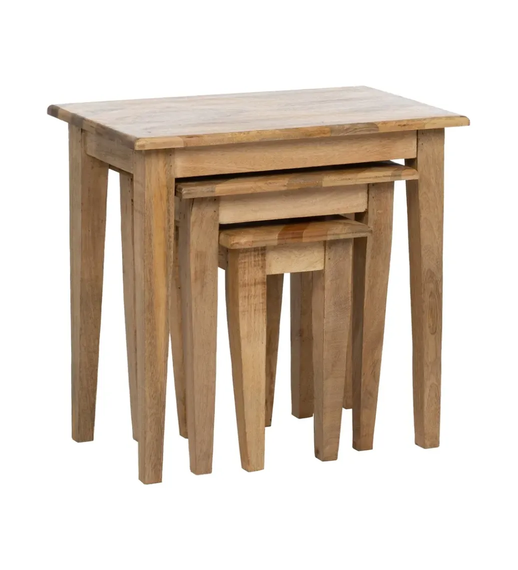 Zestaw 3 stolików nocnych PERSERA drewno mango*Zona-Design Sale