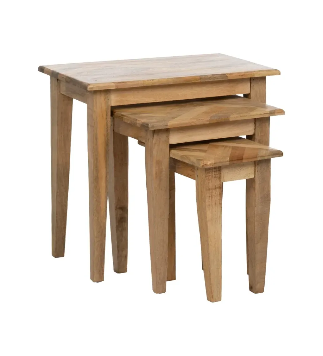 Zestaw 3 stolików nocnych PERSERA drewno mango*Zona-Design Sale
