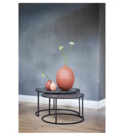 Zestaw 2 stolików TALCA 75 cm 67 cm brąz*L&L Clearance