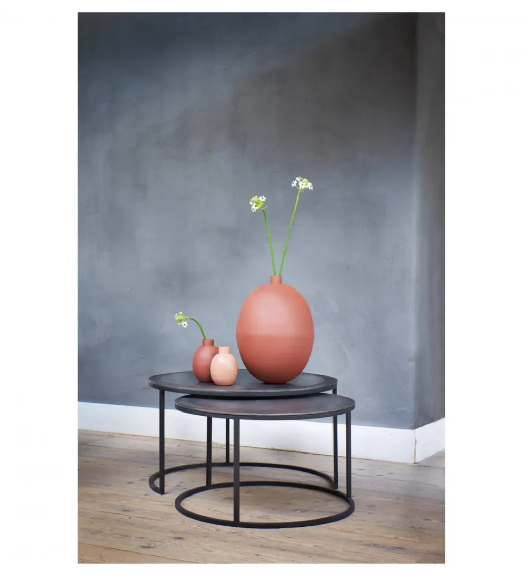 Zestaw 2 stolików TALCA 75 cm 67 cm brąz*L&L Clearance