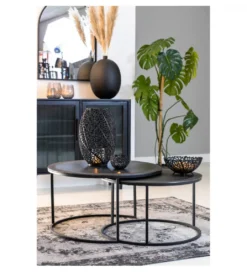 Zestaw 2 stolików TALCA 75 cm 67 cm czarny*L&L Best