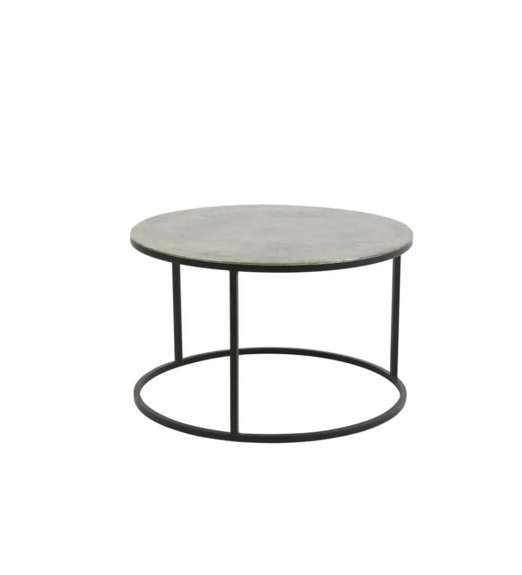 Zestaw 2 stolików TALCA 75 cm 67 cm srebrne*L&L Clearance