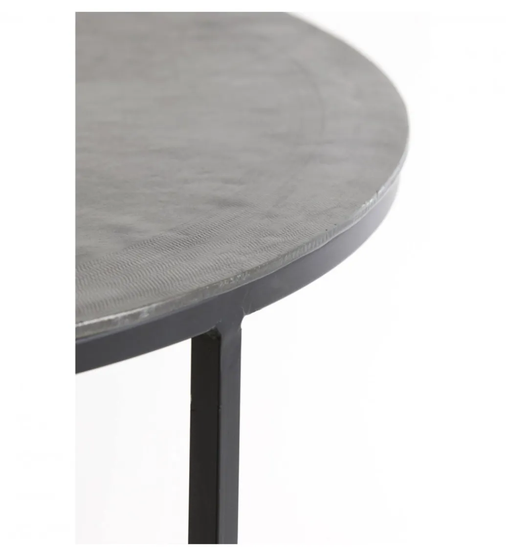 Zestaw 2 stolików TALCA 75 cm 67 cm srebrne*L&L Clearance