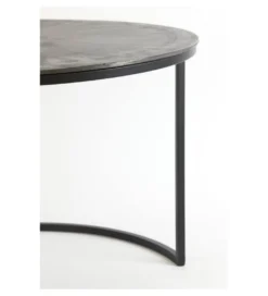 Zestaw 2 stolików TALCA 75 cm 67 cm srebrne*L&L Clearance