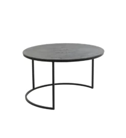 Zestaw 2 stolików TALCA 75 cm 67 cm srebrne*L&L Clearance