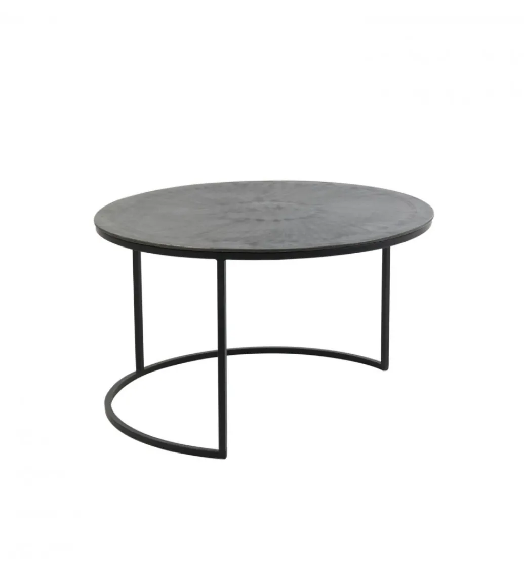 Zestaw 2 stolików TALCA 75 cm 67 cm srebrne*L&L Clearance