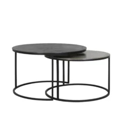 Zestaw 2 stolików TALCA 75 cm 67 cm srebrne*L&L Clearance