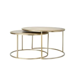 Zestaw 2 stolików TALCA 75 cm 65 cm złoty*L&L Outlet
